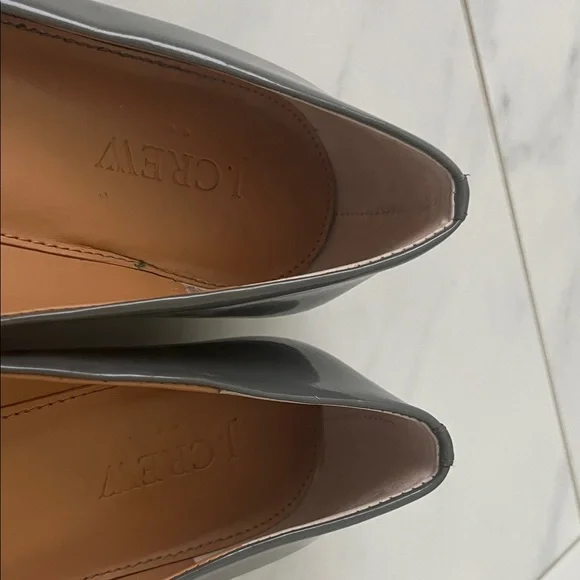 J. Crew Charcoal Patent Leather Flats with Bow - Picture 3 of 7